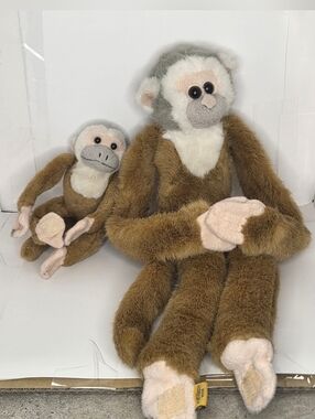 Cuddly Wild Republic Mama and baby monkeys Brown & Cream Monkey Plush Toy